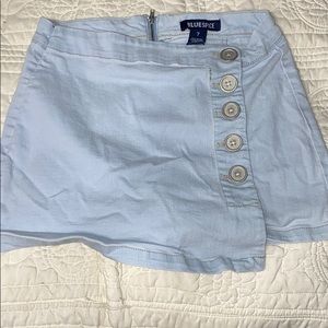 Light wash jean button up jean skorts